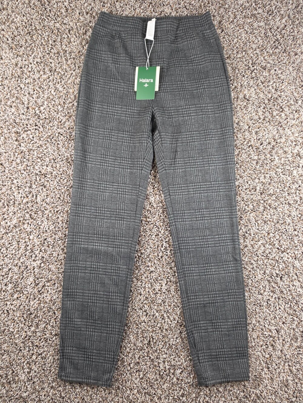 Halara Flex High Waisted Pocket Houndstooth Plaid Skinny Work Pants Sz S NEW